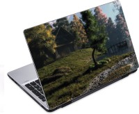 ezyPRNT A Hut between long trees Nature (14 to 14.9 inch) Vinyl Laptop Decal 14   Laptop Accessories  (ezyPRNT)