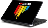 Rangeele Inkers I Love Techno Vinyl Laptop Decal 15.6   Laptop Accessories  (Rangeele Inkers)