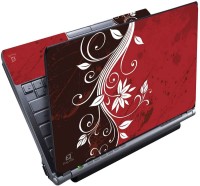 FineArts Floral Red Full Panel Vinyl Laptop Decal 15.6   Laptop Accessories  (FineArts)
