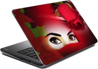 meSleep Red Abstract Rose Face Vinyl Laptop Decal 15.1   Laptop Accessories  (meSleep)