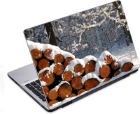 ezyPRNT Winter Wooden Logs Nature (14 to 14.9 inch) Vinyl Laptop Decal 14   Laptop Accessories  (ezyPRNT)