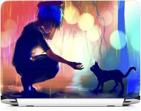 FineArts Anime Girl With Cat Vinyl Laptop Decal 15.6   Laptop Accessories  (FineArts)