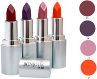 Bonjour Paris Lipstick Magic Combo(16 g, Light Mehroon, Purple, Light Pink, Orange) RS.714.00