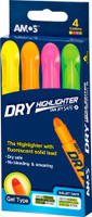 Amos Dry Highlighter Pens(Set of 4, Green, Pink, Orange, Yellow) RS.190.00