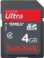 SanDisk Ultra 4 GB SDHC Class 4 15 MB/s  Memory Card