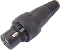 MX MX XLR 3 PIN MIC FEMALE CONNECTOR WITH RING LOCK Connector(Black)
