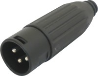 MX XLR 3 PIN MIC MALE - HEAVY DUTY-BLACK Connector(Black)