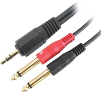 MX 3.5MM Stereo Male to 2 X 6.3MM Mono Jack - 1.5 MTRS Cable(Black, Red)