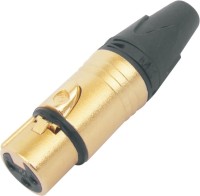 MX XLR 3 PIN MIC EXTENTION FEMALE - FULL GOLD PLATED Connector(Gold, Black)