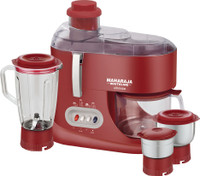 MAHARAJA WHITELINE JX-101 550 W Juicer Mixer Grinder (3 Jars, Red & Silver)