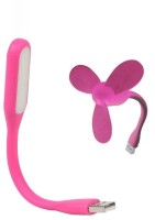 V Square flexible portable ulf526 USB Fan, Led Light(Pink, Pink)   Laptop Accessories  (V Square)