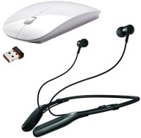 View ROQ Wireless Bluetooth Headset With Ultra Slim Wireless Optical Mouse(USB, Black,White) Laptop Accessories Price Online(ROQ)
