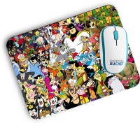 View Shoppers Bucket Cartoon Rush Mousepad(MultiColor, Red, Blue, White) Laptop Accessories Price Online(Shoppers Bucket)
