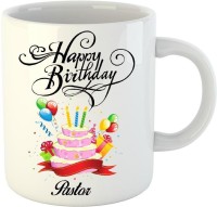 HUPPME Happy Birthday Pastor White (350 ml) Ceramic Coffee Mug(350 ml)