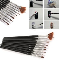 Foolzy 15 Pieces Nail Art Design Painting Polish Manicure Pedicure Brushes(Black) - Price 249 87 % Off  