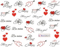 SENECIO� Be Mine Miss You Letter Printing Love Heart Water Transfer Nail Art Decal Sticker(Red/Black) - Price 99 75 % Off  