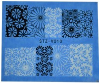 SENECIO� Black White Flower Full Wraps Nail Art Manicure Decals Water Transfer Stickers 1 Sheet(Black/White) - Price 115 71 % Off  
