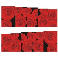 SENECIO� Romantic Red Rose Full Wraps Nail Art Manicure Decals Water Transfer Stickers 1 Sheet(Red/Black) - Price 79 79 % Off  