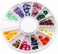 SENECIO� Mix Flower Fimo Nail Art Multicolor 3D Clay Slice Tips Decoration With 6cm Wheel(Multicolor) - Price 120 84 % Off  