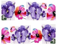 SENECIO� Purple 3D Oil Printing French Nail Art Manicure Decals Water Transfer Stickers 1 Sheet(Purple/Pink) - Price 109 72 % Off  