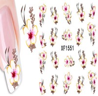 SENECIO� S Floral Pattern French Nail Art Manicure Flower Decals Water Transfer Stickers 1Sheet/Pack(Multicolor) - Price 99 57 % Off  