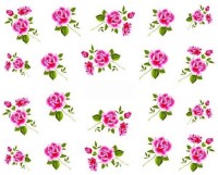 Azzuro Pink Love Rose Floral Nail Art Manicure Decals Water Transfer Sticker - 1+1 Free(Pink flora) - Price 110 45 % Off  