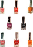 Lorenza Combo Set-4 Nail Lacquer (Pack Of 8) Sunflower-262, Girlie-315, Pretty-320, Funky-438, This Is It-455, Rrred-515, Mauved-641, Black Diamond-900(15 ml, Pack of 8) - Price 299 78 % Off  
