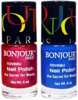 Bonjour Paris Round Nail Polish 24 Multicolor(Pack of 2)
