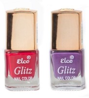 Elco Glitz Premium Nail Enamel-Pack of 2 Blood Red, Lilac Purple(12 ml) - Price 139 30 % Off  