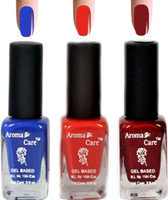 Aroma Care Blue+Maroon Nail Polish Combo 6-8-628 Multicolor,(29.7 ml, Pack of 3) - Price 125 68 % Off
