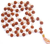 Uncommon Stuffs Rudraksha Pearl Mala Wood Necklace