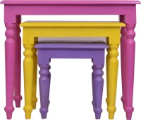 Kingscrafts Solid Wood Nesting Table(Finish Color - Multicolor, Set of - 3)   Furniture  (Kingscrafts)