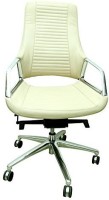 Mavi Leatherette Office Arm Chair(White)   Computer Storage  (Mavi)