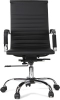 View HomeTown Astra Medium Leatherette Office Arm Chair(Black) Furniture (HomeTown)