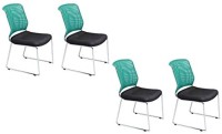 View Mavi Fabric Office Visitor Chair(Green, Set of 4) Price Online(Mavi)