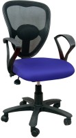 View Adiko Fabric Office Arm Chair(Black, Blue) Furniture (Adiko)