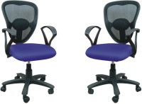 Adiko Fabric Office Arm Chair(Blue, Set of 2)   Furniture  (Adiko)