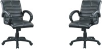 View Adiko Leatherette Office Arm Chair(Black, Set of 2) Furniture (Adiko)