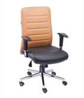 Mavi Leatherette Office Arm Chair(Orange, Black) (Mavi) Karnataka Buy Online