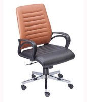Mavi Leatherette Office Arm Chair(Orange, Black) (Mavi)  Buy Online