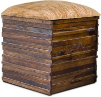 InLiving Solid Wood Pouf(Finish Color - whitewash)   Furniture  (InLiving)