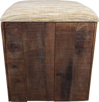 View InLiving Solid Wood Pouf(Finish Color - Walnut) Furniture (InLiving)