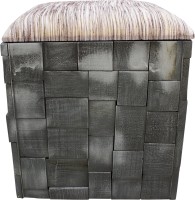 View InLiving Solid Wood Pouf(Finish Color - Anitique grey) Furniture (InLiving)