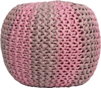 View New Fabric Art Fabric Pouf(Finish Color - Pink, Grey) Price Online(New Fabric Art)