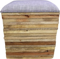 View InLiving Solid Wood Pouf(Finish Color - natural) Furniture (InLiving)