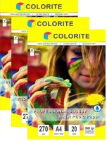 Colorite 270gsm Rc Inkjet Waterproof Unruled A4 270 gsm Photo Paper(Set of 3, White)