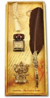Rubinato Ganesha Set Feather Fountain Pen(Brown)