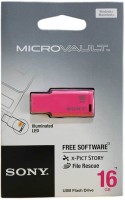 Sony USM16M 1/P IN MICROVAULT 16 GB Pen Drive(Pink)