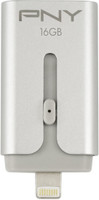PNY Duo-Link for iPhone and iPad + on the Go 16 GB Pen Drive(Silver)