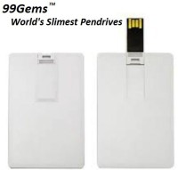 99 Gems Credit Card Shape,Slimest 8 GB Pen Drive(White)   Laptop Accessories  (99 Gems)